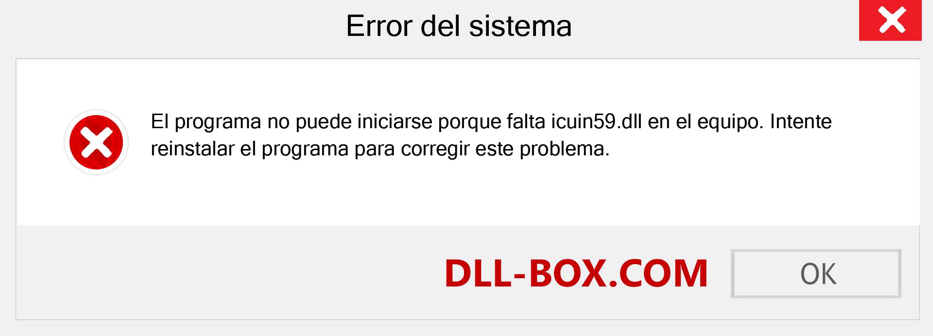 ¿Falta el archivo icuin59.dll ?. Descargar para Windows 7, 8, 10 - Corregir icuin59 dll Missing Error en Windows, fotos, imágenes